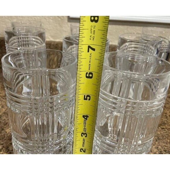 Set of 4 RALPH LAUREN Lead Crystal GLEN PLAID HIGHBALL GLASSES - Picture 4 of 6
